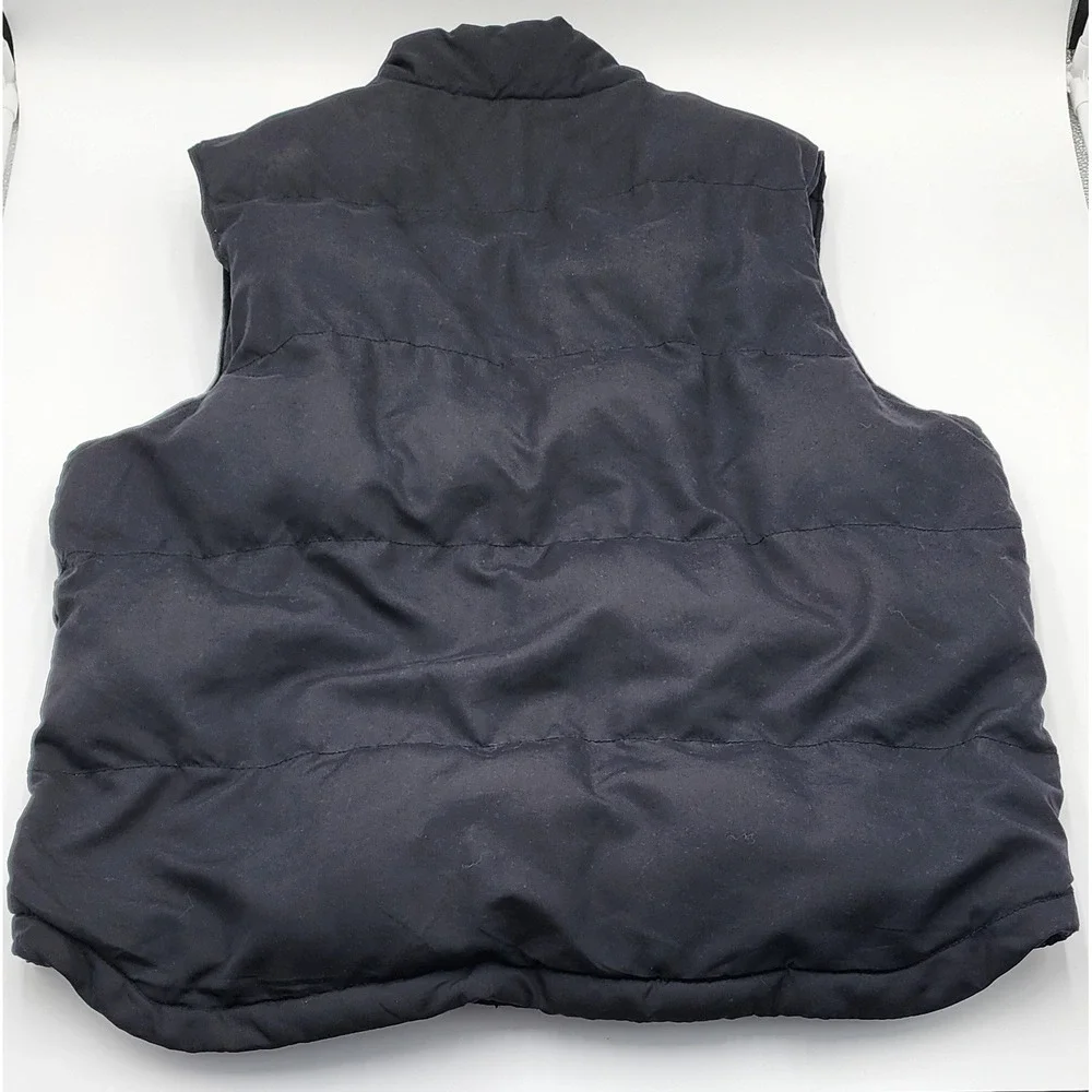 St Johns‎ Bay Mens Puffer Vest Black Full Snap Pockets Size L Lined Zip Snap